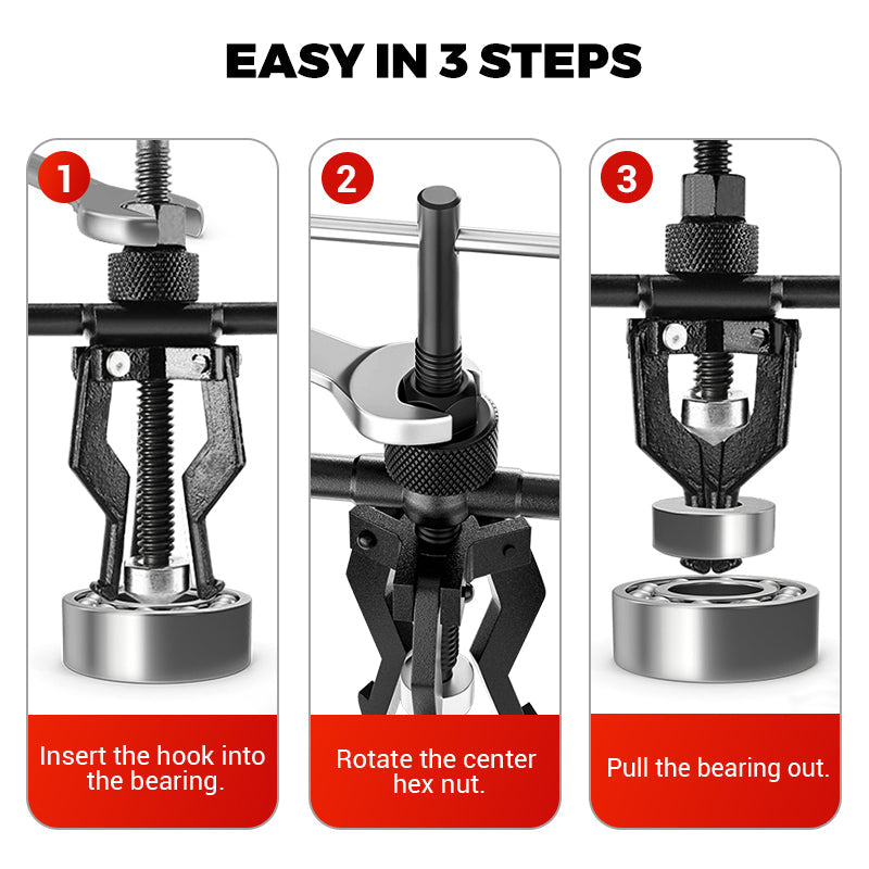 Heavy Duty Bearing Extractor Tool | Universal Inner Bearing Puller for Automotive & Mechanical Repairs