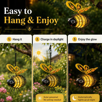 Solar Hanging Bee Garden Light – Waterproof Outdoor LED Garden Decoration