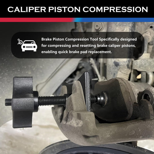 Heavy Duty Disc Brake Caliper Compression Tool with 10mm Wrench | Universal Brake Pad Spreader Tool