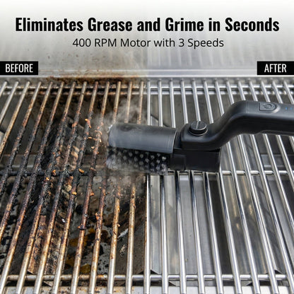 SUMMER SALE Cordless Electric Grill Brush – 180° Rotating Brush Head for Deep BBQ Cleaning