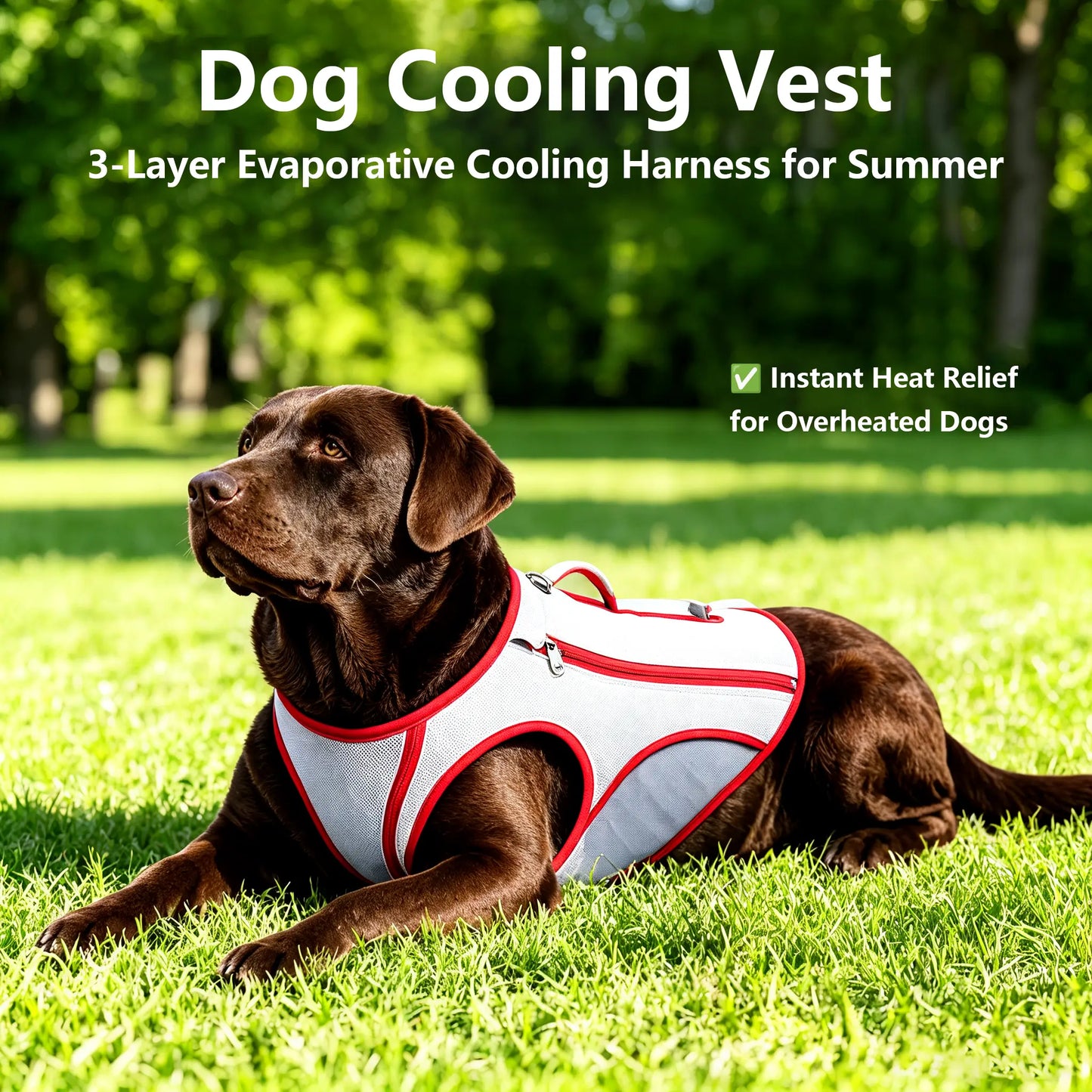 Cooling Dog Harness – Evaporative Cooling Vest with Adjustable No-Pull Design