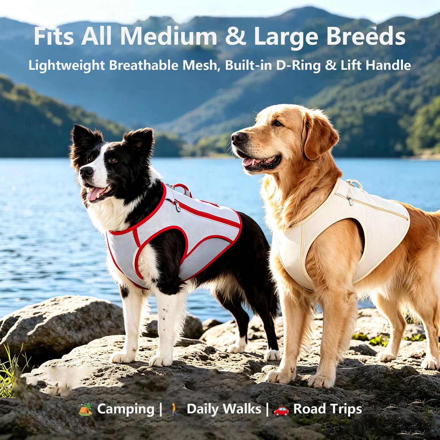 Cooling Dog Harness – Evaporative Cooling Vest with Adjustable No-Pull Design
