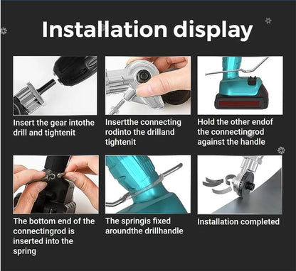 Electric Drill Metal Sheet Cutter – High-Precision Double Gear Attachment for Cordless & Corded Drills