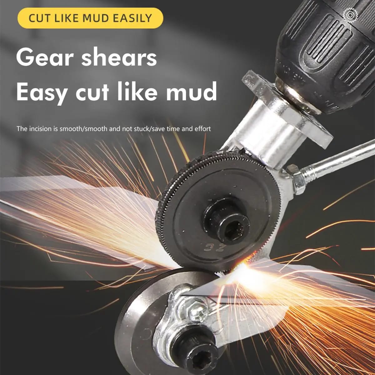 Electric Drill Metal Sheet Cutter – High-Precision Double Gear Attachment for Cordless & Corded Drills