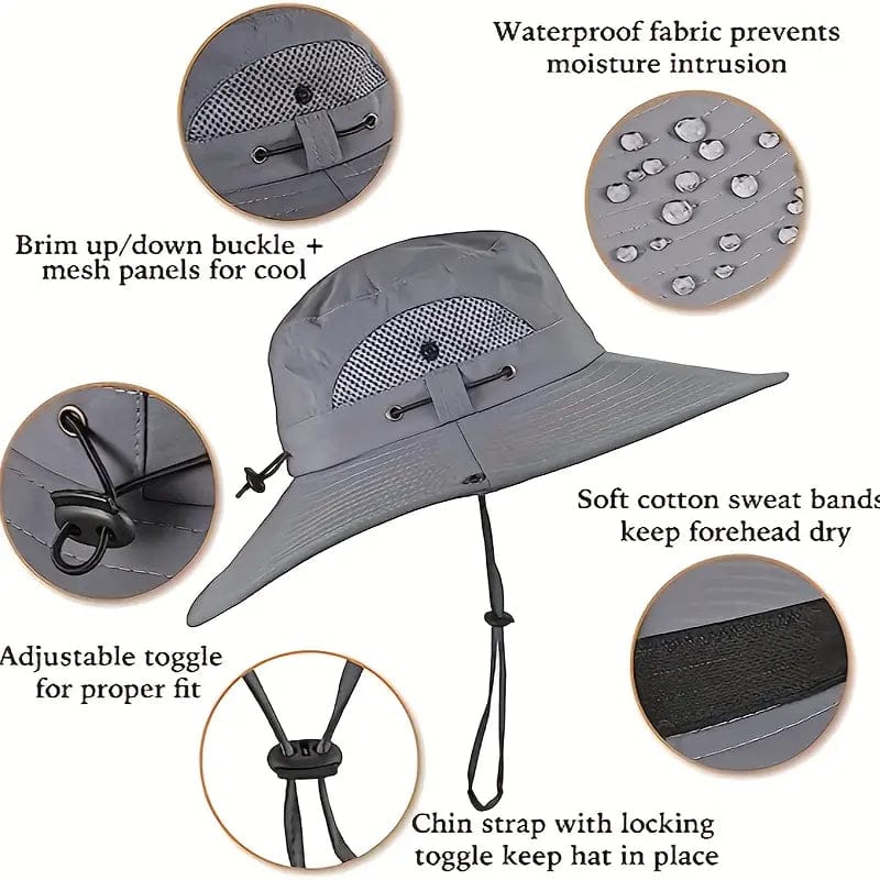 Outdoor Wide Brim Sun Hat with Dual Solar Fans – UPF 50+ Sun Protection Hat