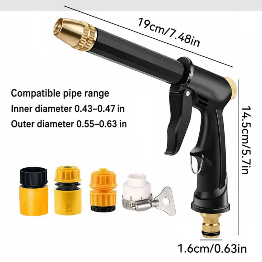 Portable High-Pressure Water Sprayer – Adjustable Garden Hose Nozzle for Car Washing & Outdoor Cleaning
