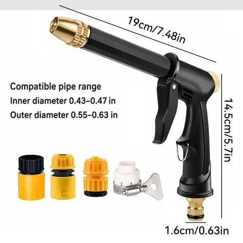Portable High-Pressure Water Sprayer – Adjustable Garden Hose Nozzle for Car Washing & Outdoor Cleaning