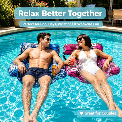 Premium Inflatable Floating Chair – Ergonomic Pool Lounge with Backrest & Armrests