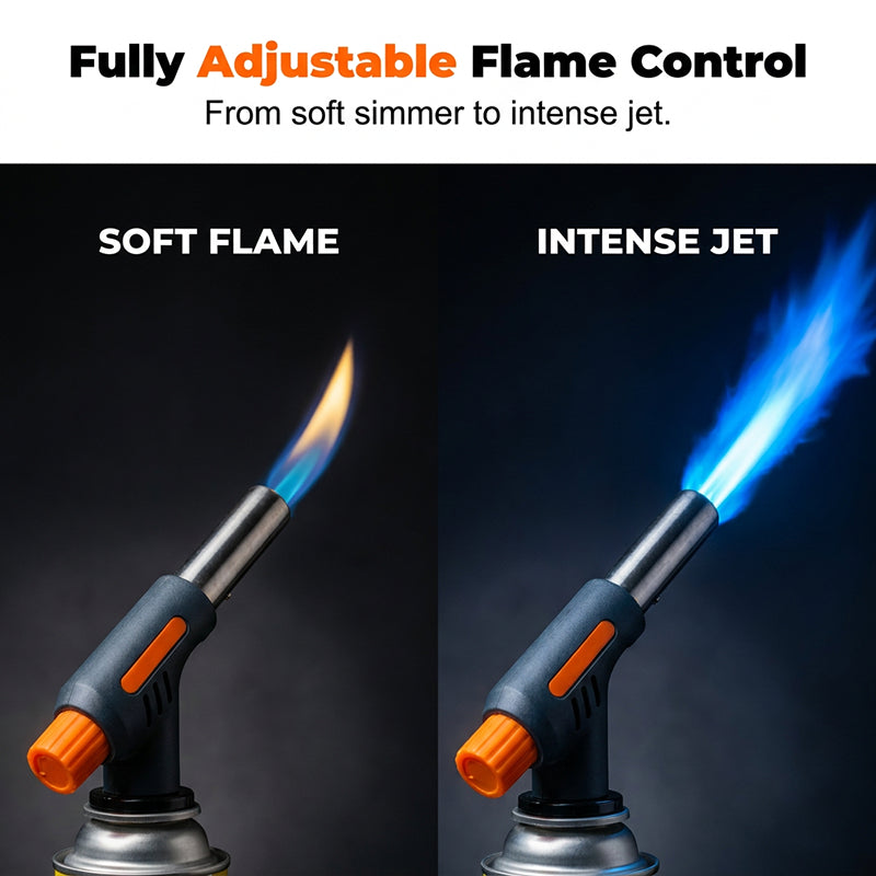 Portable Multi-Function Butane Torch – Adjustable Flame Torch for Cooking, DIY & Outdoor Use