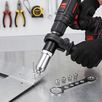 Electric Drill Rivet Gun Adapter – Heavy-Duty Riveting Tool with 80PCS Rivets