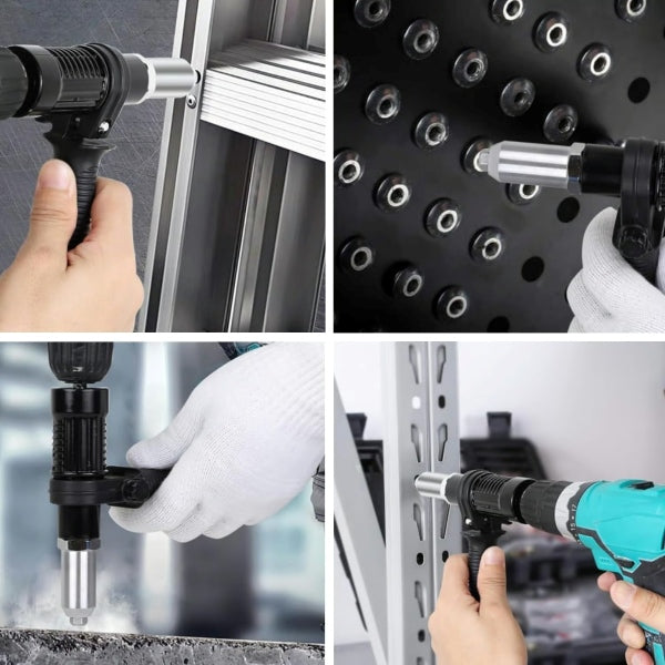 Electric Drill Rivet Gun Adapter – Heavy-Duty Riveting Tool with 80PCS Rivets