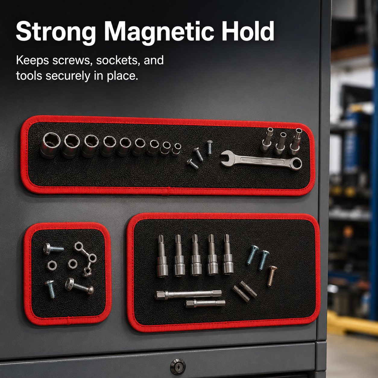 3PCS Magnetic Tool Mat Set – Flexible Magnetic Trays for Garage, Workshop & Auto Repair