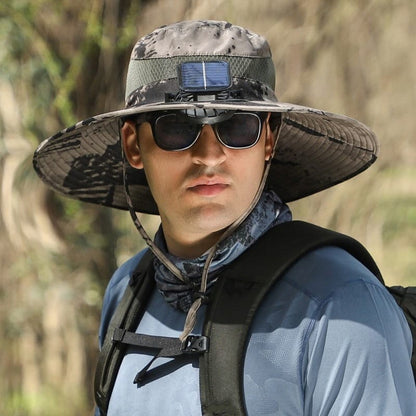 Outdoor Wide Brim Sun Hat with Dual Solar Fans – UPF 50+ Sun Protection Hat