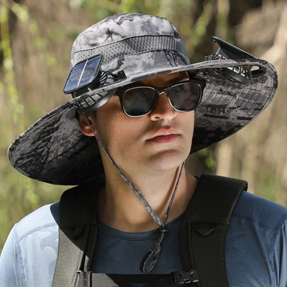Outdoor Wide Brim Sun Hat with Dual Solar Fans – UPF 50+ Sun Protection Hat