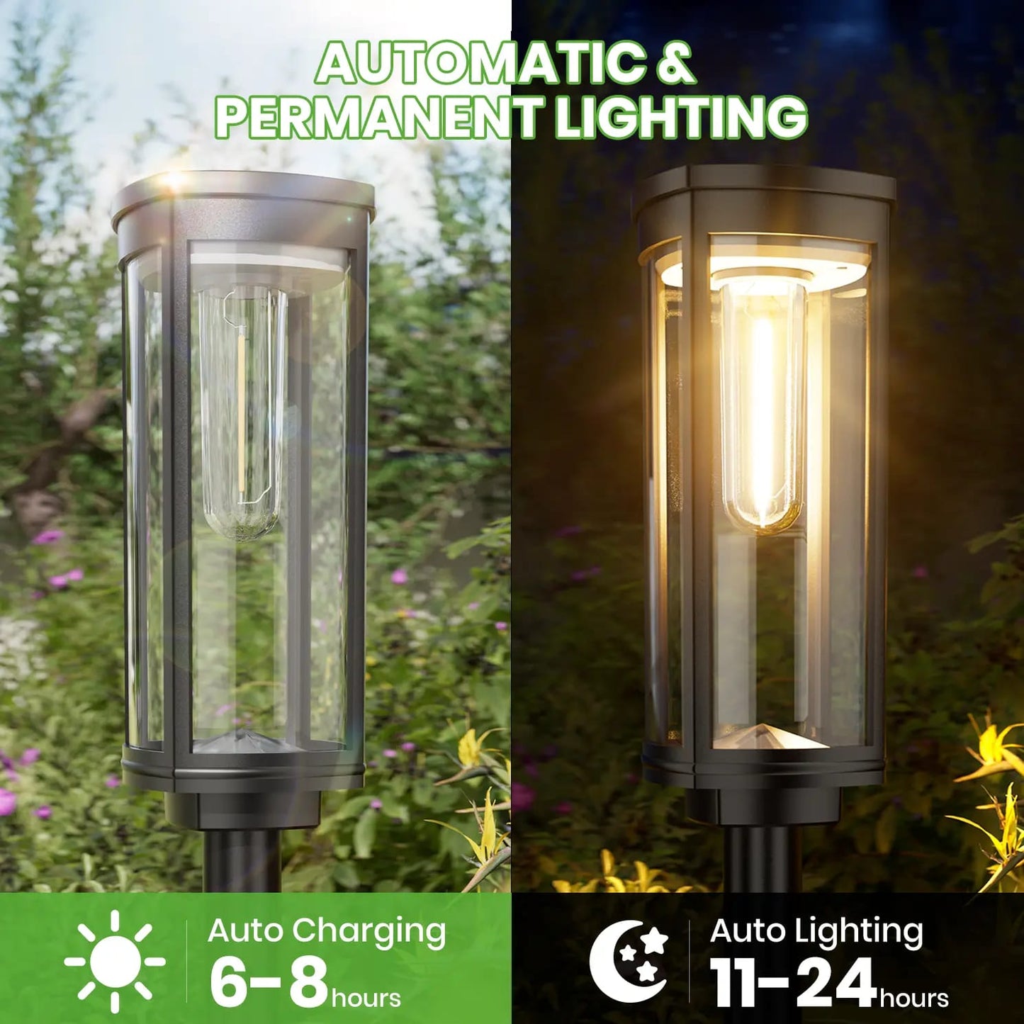 Solar Outdoor Pathway Lights – Auto On/Off, IP65 Waterproof & Easy Installation
