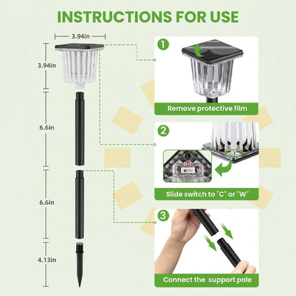 Solar Outdoor Pathway Lights – Adjustable White Modes, Waterproof & Auto On/Off