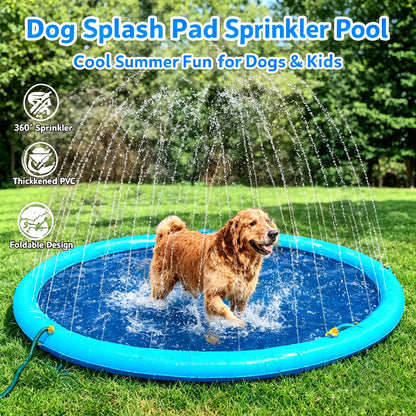 Splash Pad Sprinkler Pool – Outdoor Water Play Mat for Dogs, Kids & Backyard Fun