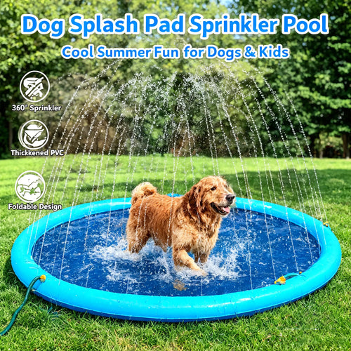 Splash Pad Sprinkler Pool – Outdoor Water Play Mat for Dogs, Kids & Backyard Fun