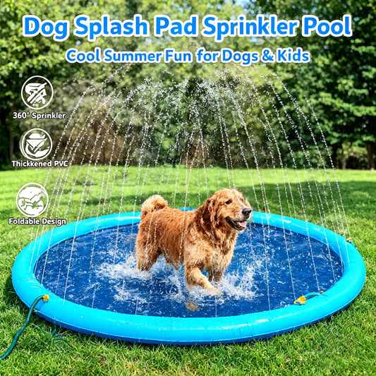 Splash Pad Sprinkler Pool – Outdoor Water Play Mat for Dogs, Kids & Backyard Fun