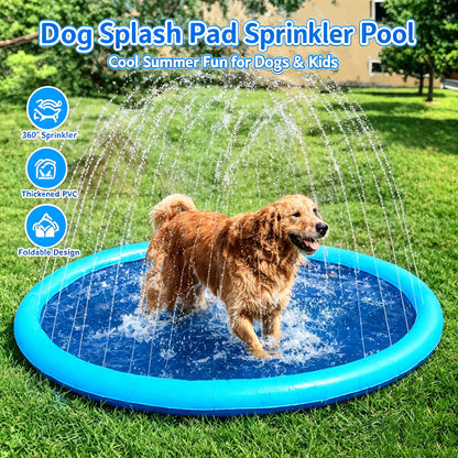 Splash Pad Sprinkler Pool – Outdoor Water Play Mat for Dogs, Kids & Backyard Fun