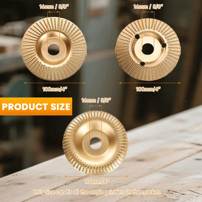 3PCS Wood Carving Disc Set – Shaping & Cutting Wheels for 4" & 4-1/2" Angle Grinders