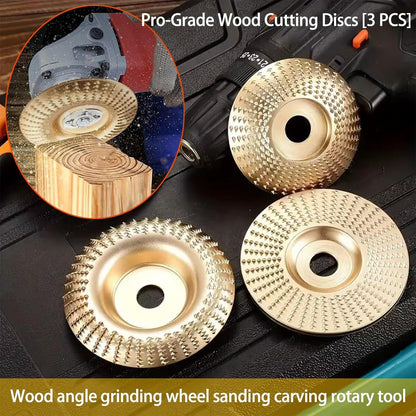 3PCS Wood Carving Disc Set – Shaping & Cutting Wheels for 4" & 4-1/2" Angle Grinders