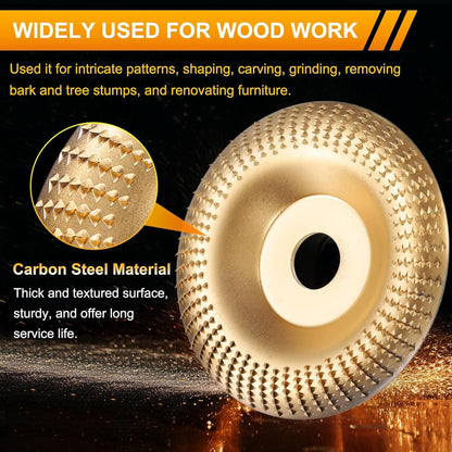 3PCS Wood Carving Disc Set – Shaping & Cutting Wheels for 4" & 4-1/2" Angle Grinders
