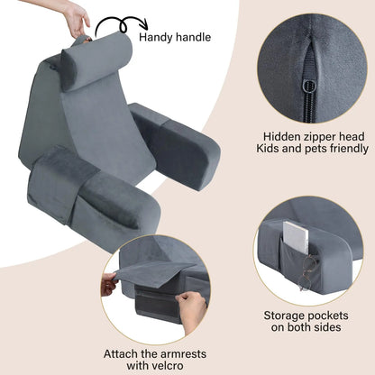 Ergonomic Reading Pillow – Firm Back Support for Reading, Watching TV & Resting
