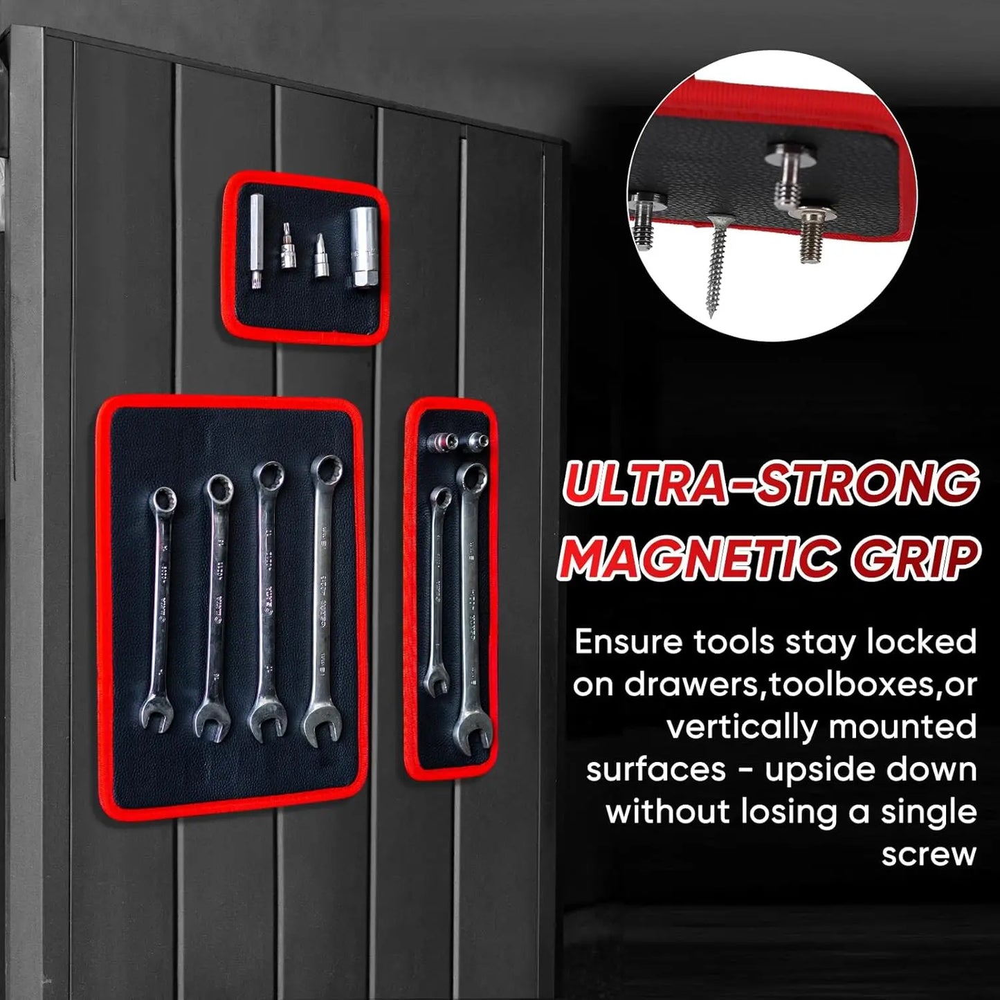 3PCS Magnetic Tool Mat Set – Flexible Magnetic Trays for Garage, Workshop & Auto Repair