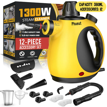 Portable Handheld Steam Cleaner – Multi-Purpose Deep Cleaning Tool with 12 Accessories