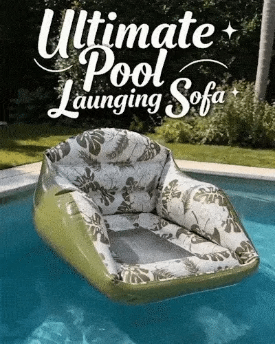 3-in-1 Inflatable Pool Lounge Chair with Cup Holder – Tropical Water Sofa Float for Adults
