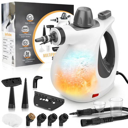 Portable Handheld Steam Cleaner – Multi-Purpose Deep Cleaning Tool with 12 Accessories