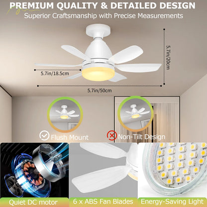 Socket Fan Light – LED Ceiling Fan with Light & Remote Control, Dimmable 3-Color Lighting