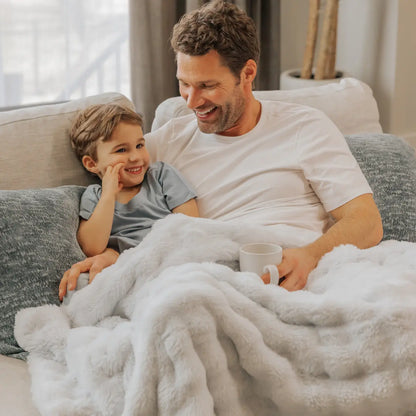 Ultra Soft Cloud Throw Blanket – Thick Faux Rabbit Fur Plush Blanket for Couch & Bed
