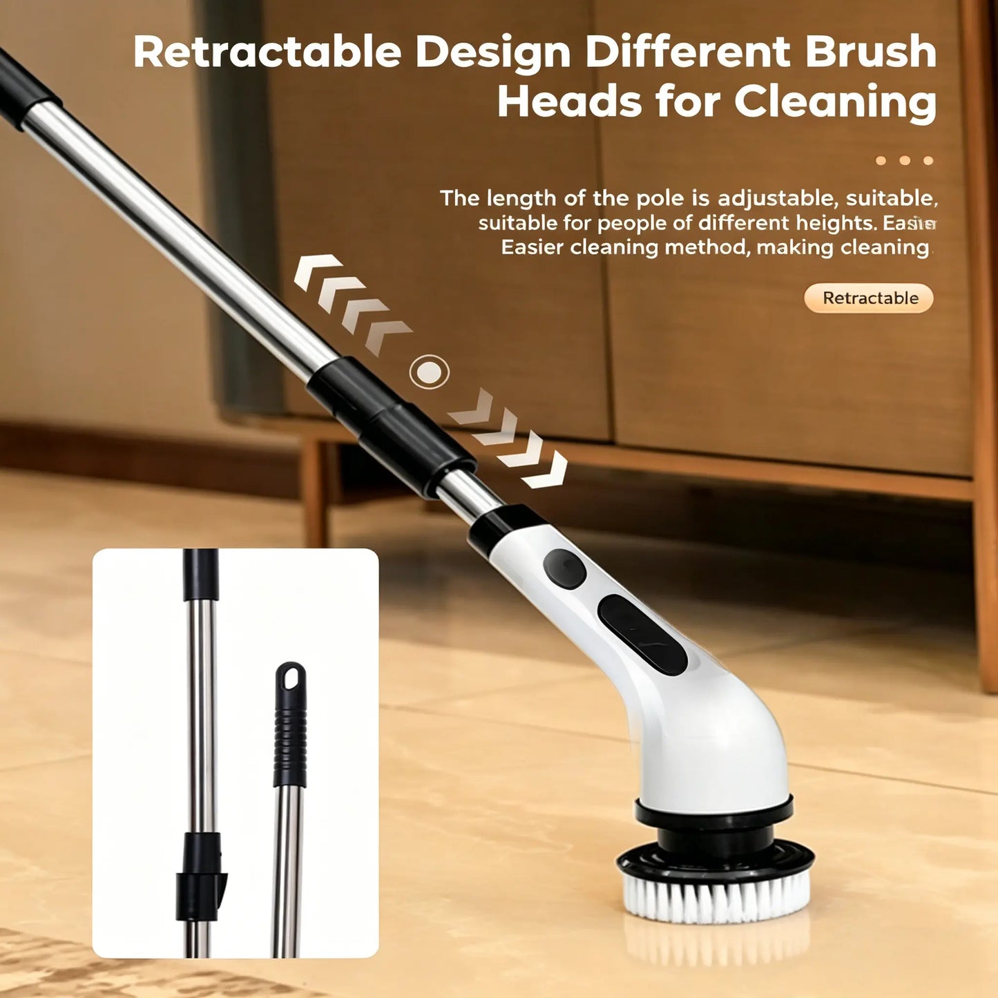 Electric Telescopic Cleaning Brush 9-in-1 – Powerful Deep Cleaning for Home Surfaces