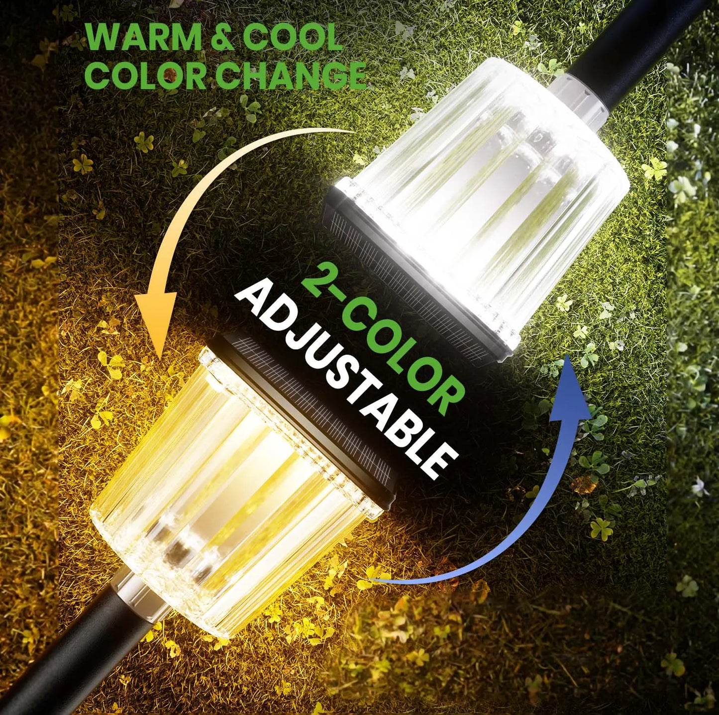 Solar Outdoor Pathway Lights – Adjustable White Modes, Waterproof & Auto On/Off