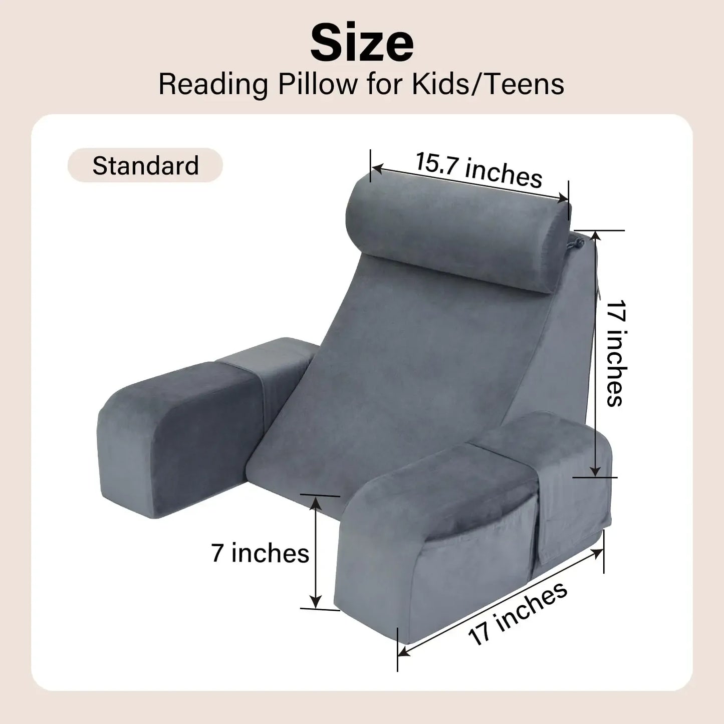 Ergonomic Reading Pillow – Firm Back Support for Reading, Watching TV & Resting