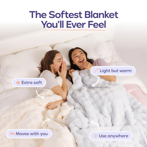 Ultra Soft Cloud Throw Blanket – Thick Faux Rabbit Fur Plush Blanket for Couch & Bed