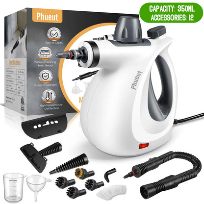 Portable Handheld Steam Cleaner – Multi-Purpose Deep Cleaning Tool with 12 Accessories