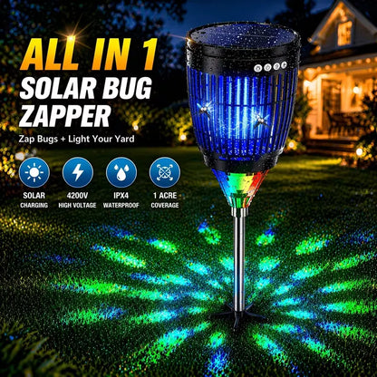 Solar Powered Mosquito Zapper – Waterproof Outdoor Bug Killer Light