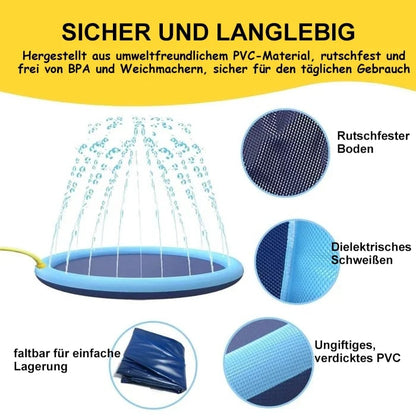 Splash Pad Sprinkler Pool – Outdoor Water Play Mat for Dogs, Kids & Backyard Fun