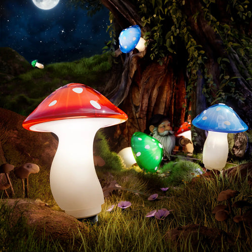 8-Pack Solar Mushroom Pathway Lights – Multicolor Outdoor Garden Lights with 8 Modes