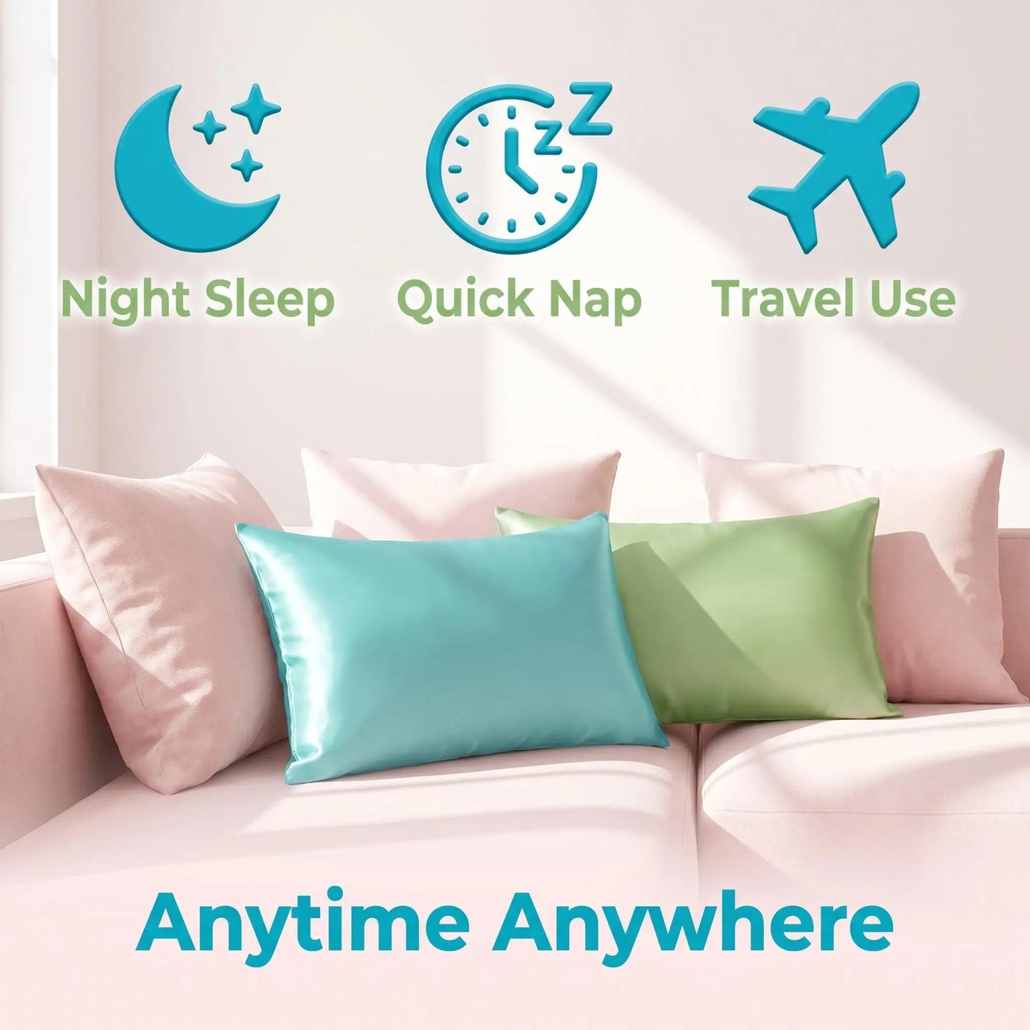 NTBAY 2-Piece Silky Satin Pillowcases – Soft Microfiber Bed Pillow Covers with Envelope Closure