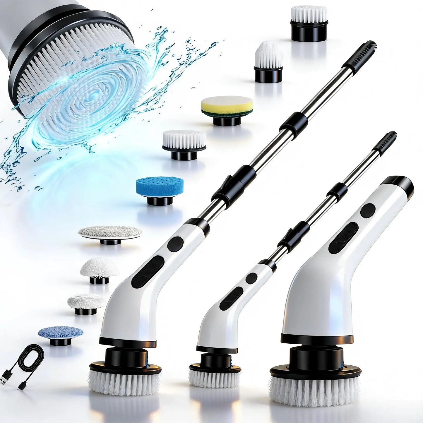 Electric Telescopic Cleaning Brush 9-in-1 – Powerful Deep Cleaning for Home Surfaces