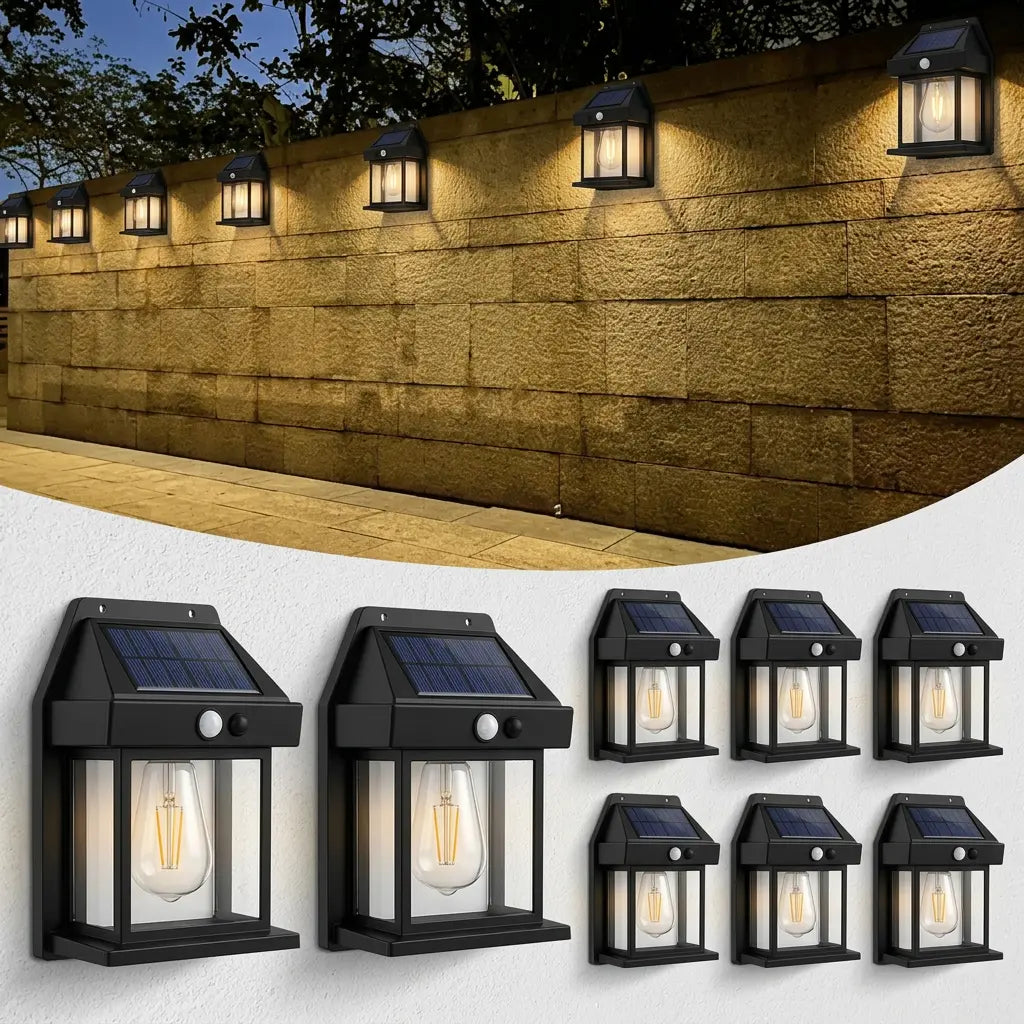 4 Pack Solar Outdoor Wall Lights with Motion Sensor, Waterproof IP65 Garden Security Lighting, 3 Modes Auto Dusk to Dawn, Wireless Decorative Lamp for Patio, Villa, Pathway,#summervibes summergarden#SummerWins #DealsForYouDays