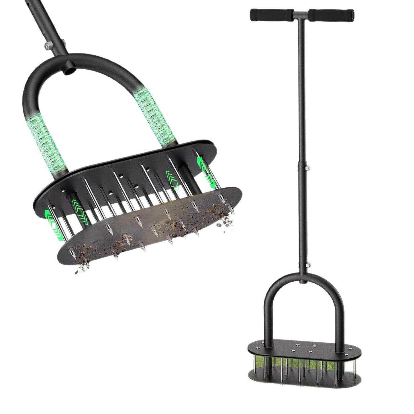 Heavy Duty Lawn Aerator – Manual Grass Aeration Tool with 15 Spikes for Yard Care