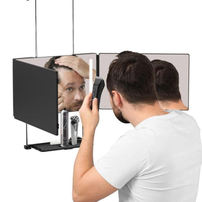 Adjustable LED Light 3-Way Mirror – Portable Trifold 360° Grooming Mirror