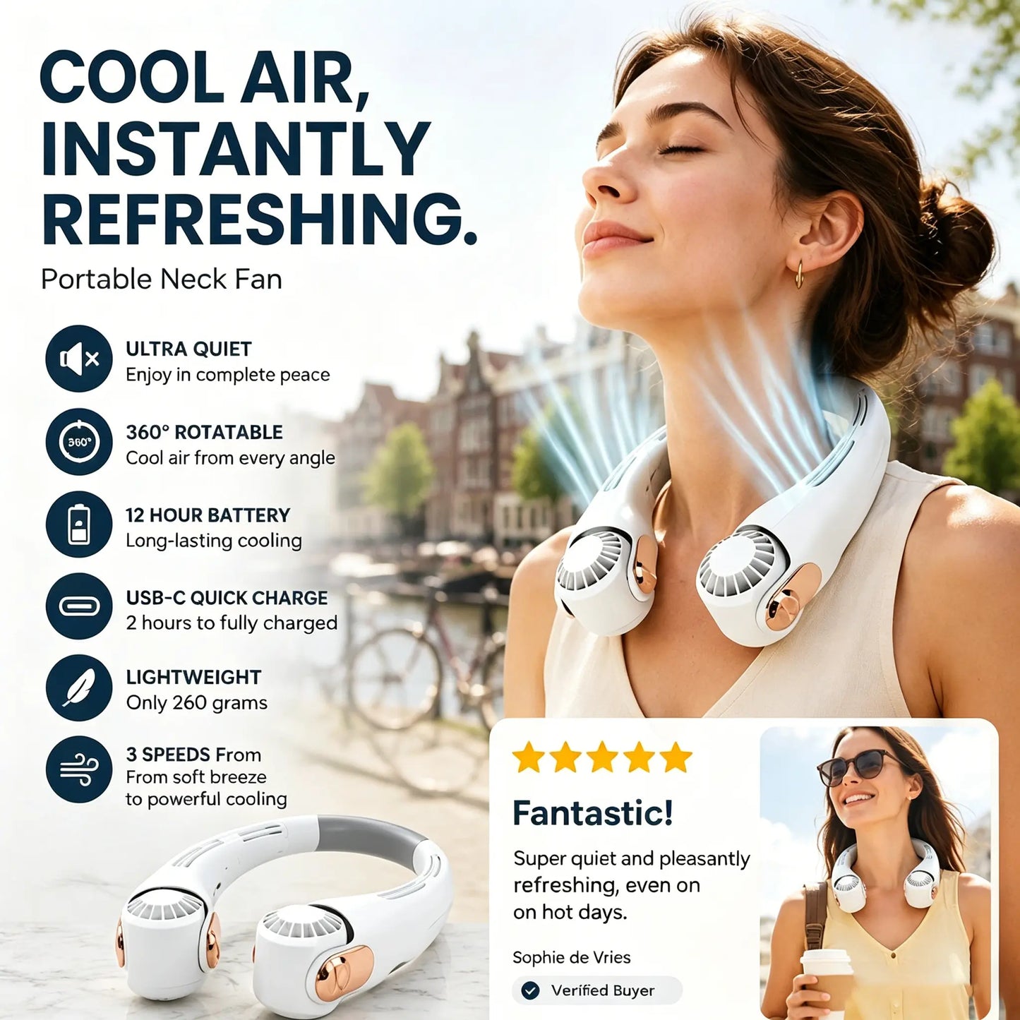 Portable Air Conditioner Fan – Personal Evaporative Cooler for Summer